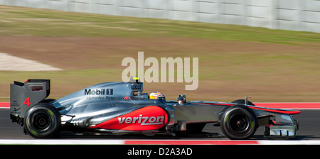 Lewis Hamilton de McLaren durs durant la qualification pour le Grand Prix des États-Unis 2012, au circuit des Amériques, Austin, Texas. Banque D'Images