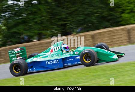 1991 Jordan-Ford 191 avec chauffeur Didier Sirgue au Goodwood Festival of Speed 2012, Sussex, UK. Banque D'Images