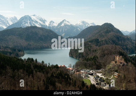 Alpes allemandes avec vue sur paysage rural Banque D'Images