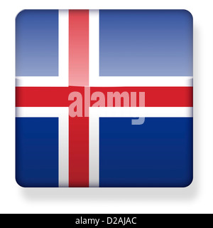 Drapeau de l'Islande comme une icône de l'application. Chemin de détourage inclus. Banque D'Images