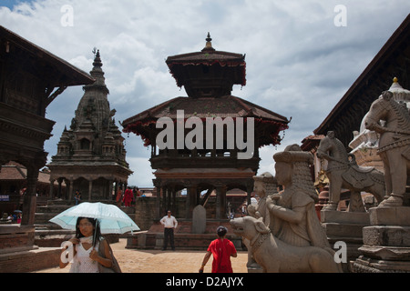 Bhaktapur Durbar Square , l'un des sites du patrimoine mondial au Népal. Bhaktapur a été dans le passé, la capitale du Népal. Banque D'Images