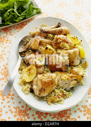 Assiette de poulet curry citron Banque D'Images