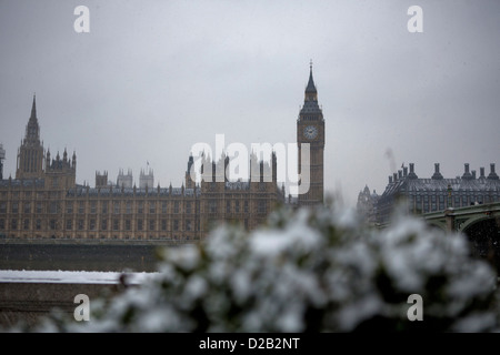 La neige à Londres, en Angleterre. Banque D'Images