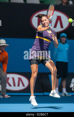 19.01.2013 Melbourne, Australie. Jamie Hampton Pendant Jour 6 de la ronde 3 à l'Australian Open de Tennis Grand Chelem à Melbourne Park, Melbourne, Australie. Banque D'Images