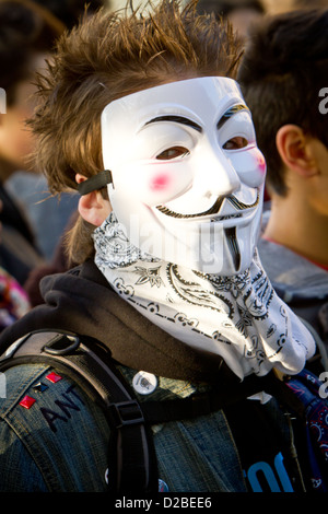 24 novembre 2012 - Arona (NO) Italie - Marche de protestation des étudiants en faveur de l'école publique Banque D'Images