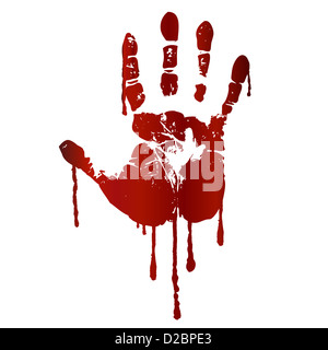 Bloody hand print Banque D'Images