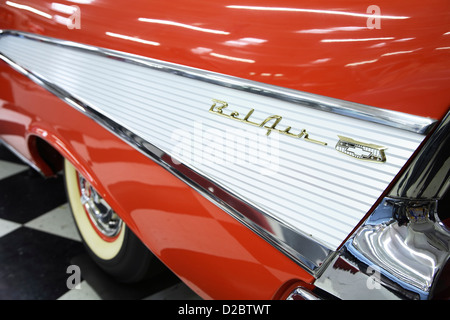 Fin, Chevrolet Belair, Route 66 Auto Museum, Route 66, Santa Rosa, Nouveau Mexique USA Banque D'Images