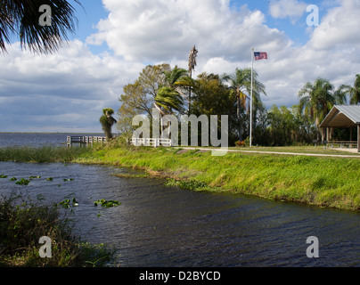 Sur le lac Washington St Johns River en Floride à Melbourne dans le Comté de Brevard Banque D'Images