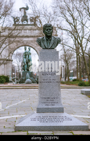 John F. Kennedy Memorial à Grand Army Plaza, à Brooklyn à New York Banque D'Images