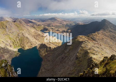 Vue de Snowdon, point le plus élevé au pays de Galles. Banque D'Images