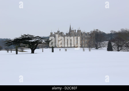 Burghley House Stamford dans la neige Banque D'Images