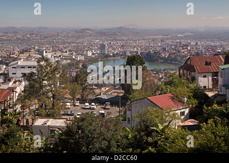 Madagascar, Antananarivo, augmentation de la vue sur le centre-ville d'Avaradrova Banque D'Images