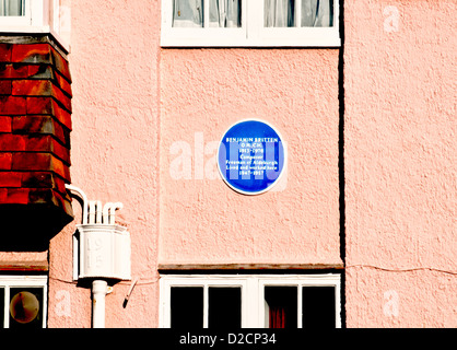 Accueil de Benjamin Britten à Aldeburgh, Suffolk Banque D'Images