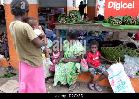 Marché, l'île de Tanna, Vanuatu, Pacifique Sud Banque D'Images