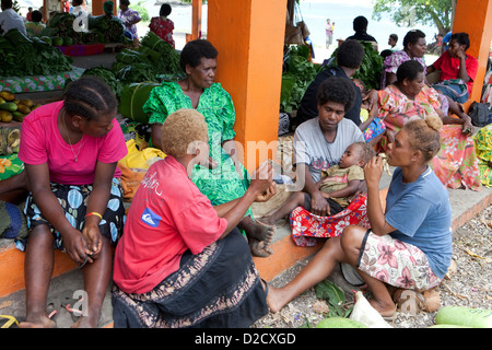 Marché, l'île de Tanna, Vanuatu, Pacifique Sud Banque D'Images
