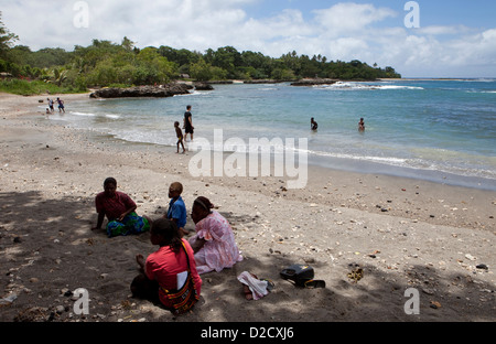 Marché, l'île de Tanna, Vanuatu, Pacifique Sud Banque D'Images