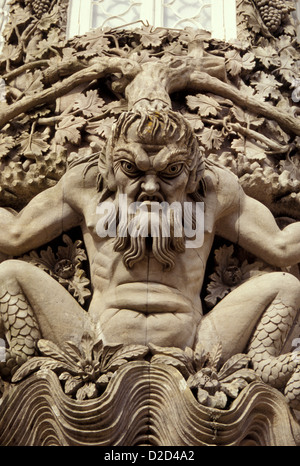 Le Portugal, Sintra, Palais de Pena, Statue Détail de la construction Banque D'Images