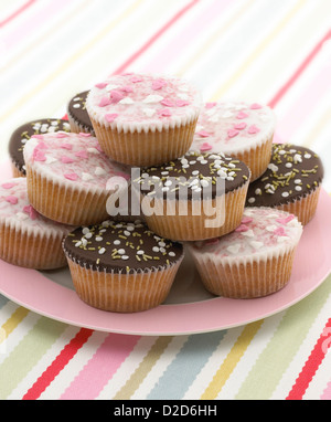 Assiette de cup cakes Banque D'Images