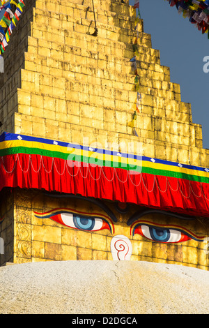 Le Stupa de Boudanath, est l'un des sites les plus sacrés Buddist à Katmandou, Népal Banque D'Images