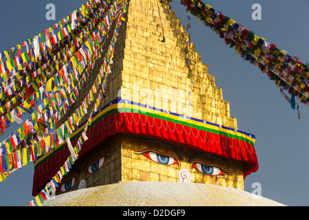 Le Stupa de Boudanath, est l'un des sites les plus sacrés Buddist à Katmandou, Népal Banque D'Images