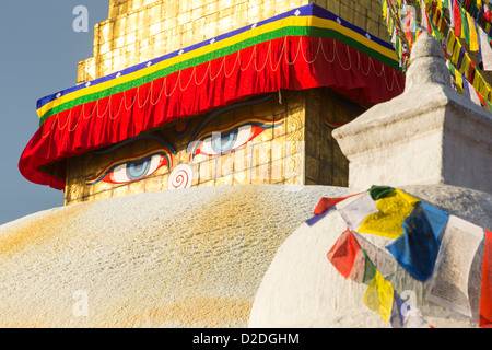 Le Stupa de Boudanath, est l'un des sites les plus sacrés Buddist à Katmandou, Népal Banque D'Images