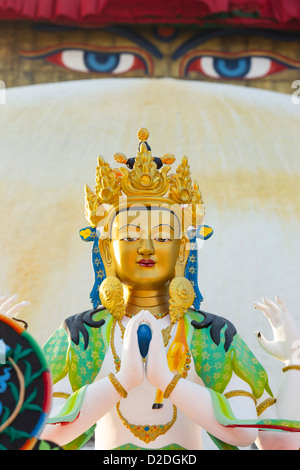 Le Stupa de Boudanath, est l'un des sites les plus sacrés Buddist à Katmandou, Népal Banque D'Images