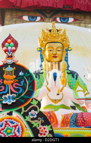 Le Stupa de Boudanath, est l'un des sites les plus sacrés Buddist à Katmandou, Népal Banque D'Images