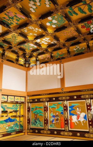 Le Japon, Kyushu, Kumamoto, Château Kumamoto, Hon-Maru Goten Palace, écrans peints Banque D'Images