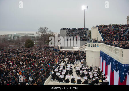 21 janvier 2013 - Washington, DC, États-Unis - le président américain Barack Obama livre son deuxième discours inaugural au Capitole. (Crédit Image : © Jay Egelsbach/ZUMAPRESS.com) Banque D'Images