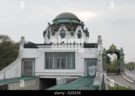 Otto Wagner's 'Pavillon de la plus haute cour impériale et royale, Heitzing» ou Hofpavillon, Vienne, Autriche. Banque D'Images