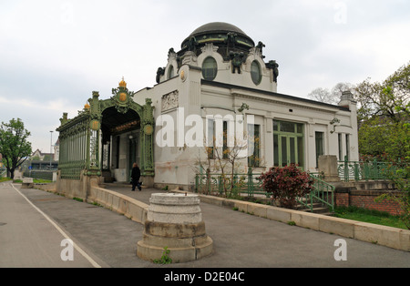 Otto Wagner's 'Pavillon de la plus haute cour impériale et royale, Heitzing» ou Hofpavillon, Vienne, Autriche. Banque D'Images