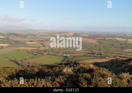 Vue depuis le sommet de la John F. Kennedy Arboretum, Co Wexford, Irlande. Banque D'Images