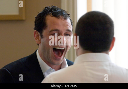 L'acteur gallois Matthew Rhys au Dylan Thomas Centre à Swansea. Banque D'Images