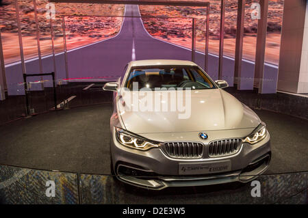 18 janvier 2013 (Détroit, Michigan, États-Unis) North American International Auto Show : 2014 BMW 4-Series coupé sur l'affichage. Banque D'Images