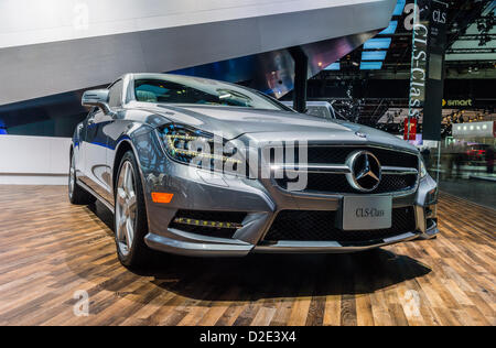 18 janvier 2013 (Détroit, Michigan, États-Unis) North American International Auto Show : 2013 Mercedes-Benz CLS-class sur l'affichage. Banque D'Images