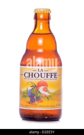 La chouffe belgique bière en bouteille décoration Banque D'Images