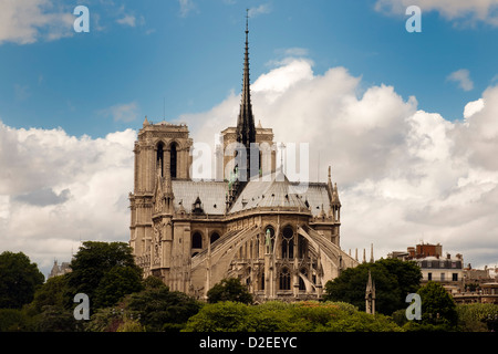 Note Dame de Paris vue depuis l'arrière Banque D'Images