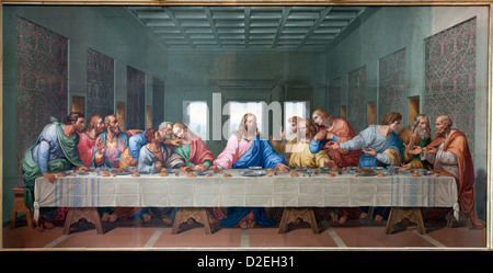 Vienne - 15 janvier : Mosaïque de dernière Cène de Jésus par Giacomo Raffaelli d'année 1816 comme copie de travail de Léonard de Vinci Banque D'Images