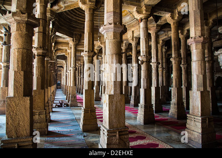 Jama Masjid ou Mosquée du Vendredi, Ahmedabad, Gujarat, Inde Banque D'Images