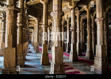 Jama Masjid ou Mosquée du Vendredi, Ahmedabad, Gujarat, Inde Banque D'Images