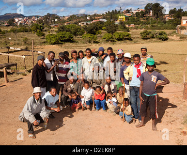 Madagascar, Ambositra, Zébu Savika concurrents d'exécution et de supports Banque D'Images