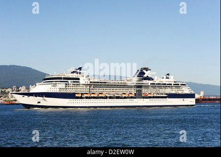 Celebrity Millennium de quitter Vancouver. Banque D'Images