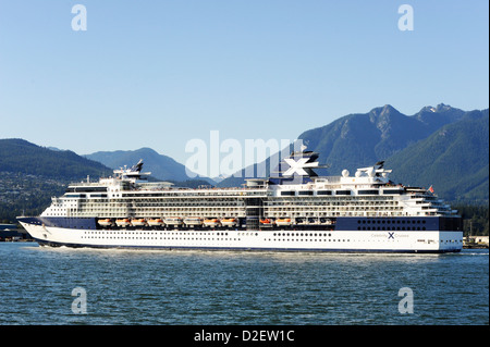 Celebrity Millennium de quitter Vancouver. Banque D'Images
