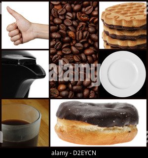 Café et biscuits. Collage Banque D'Images