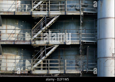 Duisburg, Allemagne, détail du haut fourneau de l'ex Thyssen Eisenhuette Meiderich Banque D'Images