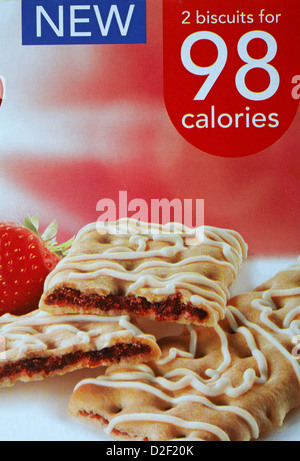 Nouveau 2 biscuits pour 98 calories sur boîte de Special K de Kellogg's Moments Biscuit fraise Banque D'Images