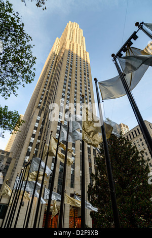 GE Building, du Rockefeller Center, Manhattan, New York City, USA Banque D'Images