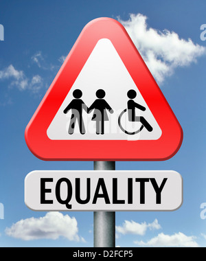 L'égalité des droits d'égalité et de solidarité et les possibilités pas de discrimination Banque D'Images