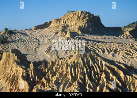 Lacs Willandra Zone du patrimoine mondial, le parc national de Mungo, muraille de Chine, au bord du lac Mungo à sec Banque D'Images