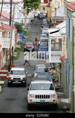 Back Street, Charlotte Amalie, St Thomas, Virgin Islands, Caribbean Banque D'Images